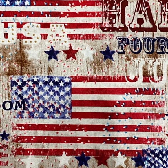 3.67 YD Patriotic Fabric Red White Blue Happy Fourth July Freedom Cotton Flag - Picture 5 of 7